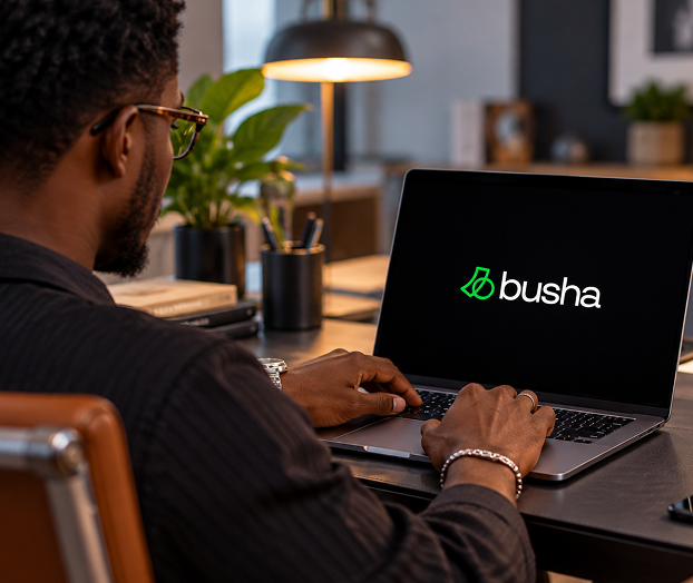 Developer working with Busha’s licensed API